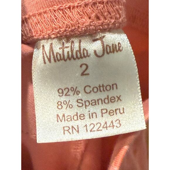 Vintage Matilda Jane 2T Silk Tag Peach Coral Polka Dot Ruffle Sabine Leggings - Picture 4 of 6